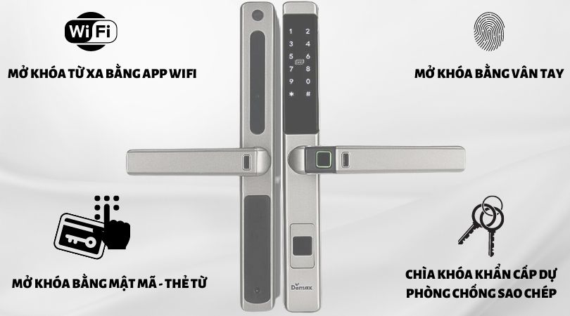 Khóa điện tử Demax SL601 AG - APP Wifi đa dạng mở khóa